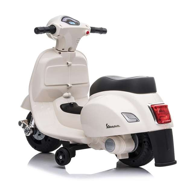 Ociotrends - Moto mini Vespa blanche pour enfants 6V 4AH, avec moteur, son et lumières, age 3 ans, en polypropylène Ociotrends - Moto mini Vespa blanche pour enfants 6V 4AH, avec moteur, son et lumières, age 3 ans, en polypropylène