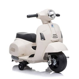 Ociotrends - Moto mini Vespa blanche pour enfants 6V 4AH, avec moteur, son et lumières, age 3 ans, en polypropylène
