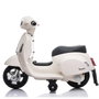 Ociotrends - Moto mini Vespa blanche pour enfants 6V 4AH, avec moteur, son et lumières, age 3 ans, en polypropylène