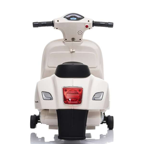 Ociotrends - Moto mini Vespa blanche pour enfants 6V 4AH, avec moteur, son et lumières, age 3 ans, en polypropylène Ociotrends - Moto mini Vespa blanche pour enfants 6V 4AH, avec moteur, son et lumières, age 3 ans, en polypropylène