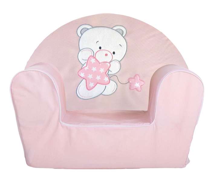 Creaciones Llopis Fauteuil Osito Sweet Rosa - Fauteuil d'enfant en peluche polyester 44x34x53 cm - Sans montage - Version espagnol, portugais, français, italien, anglais