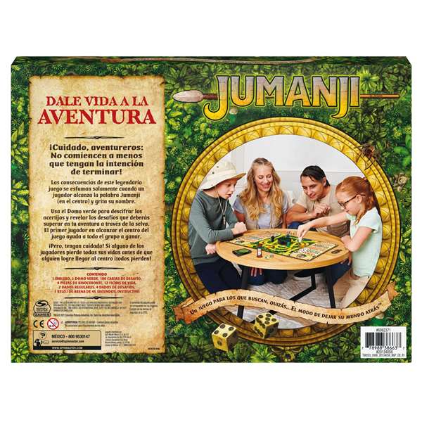 Spin Master Juego de mesa Jumanji - Jeu de société, dimensions 27.31x37.15x5.4 cm, à partir de 8 ans, multilingue