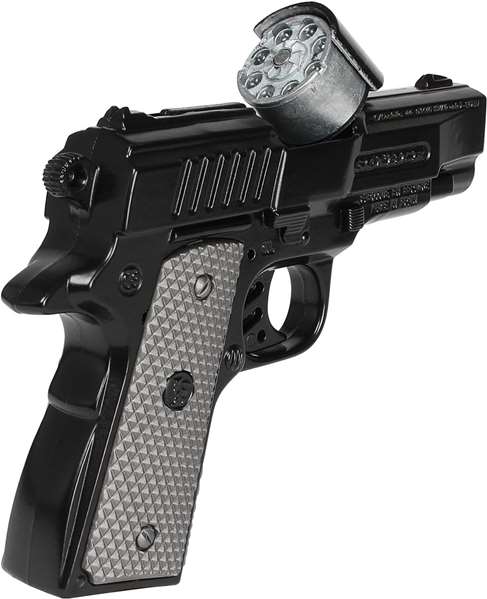 Gonher - Pistola policía - Pistolet jouet métal policier avec 8 tirs - Noir