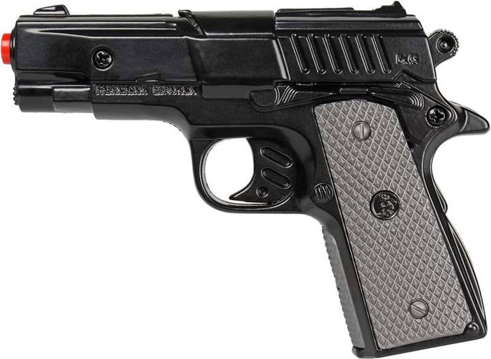 Gonher - Pistola policía - Pistolet jouet métal policier avec 8 tirs - Noir