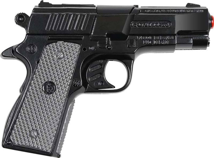 Gonher - Pistola policía - Pistolet jouet métal policier avec 8 tirs - Noir