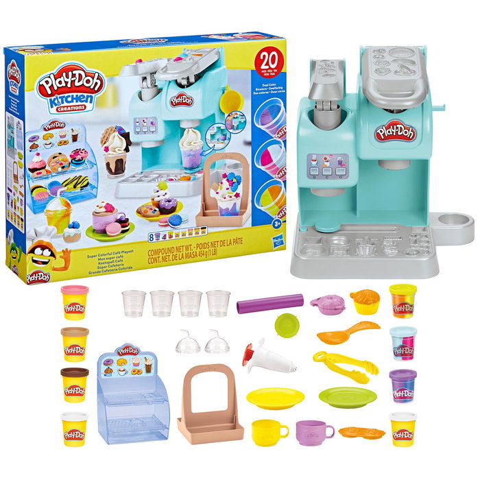 Hasbro Play-Doh Super Cafetière F5836 avec 8 Pots et 20 Accessoires pour Enfants dès 3 Ans Hasbro Play-Doh Super Cafetière F5836 avec 8 Pots et 20 Accessoires pour Enfants dès 3 Ans