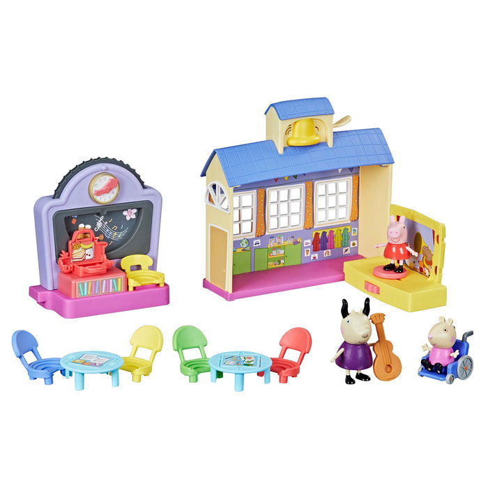 Hasbro Peppa Pig - La Garderie de Peppa F2166 - Jeu de Figurines avec École, Poupées, Accessoires et Sonnettes - Jouet pour Enfant Dès 3 Ans