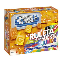 Diset - Jeu de société La roue de la fortune Junior 46207, jeu TV pour enfants dès 8 ans, avec roulette et panneaux de lettres