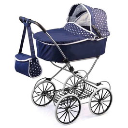 Reig Poussette pour poupée bleu marine 89 x 70 x 42 cm, à assembler, pour enfant à partir de 3 ans