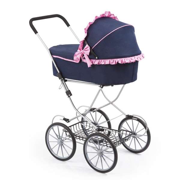 Reig Poussette pour poupée bleu marine 89 x 70 x 42 cm, à assembler, pour enfant à partir de 3 ans