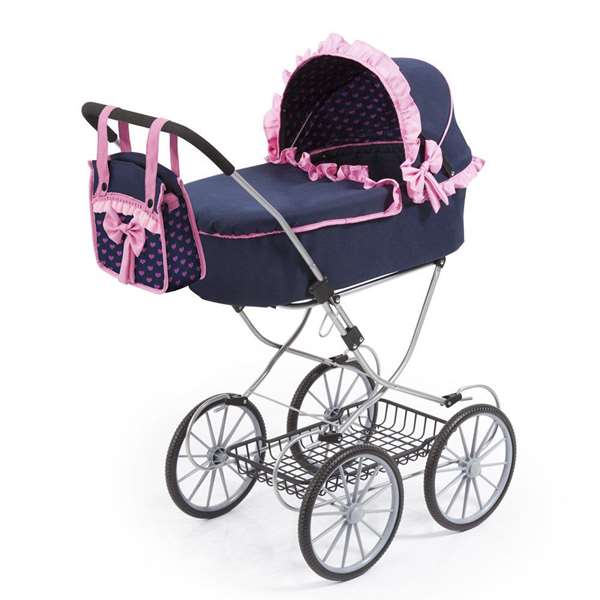 Reig Poussette pour poupée bleu marine 89 x 70 x 42 cm, à assembler, pour enfant à partir de 3 ans