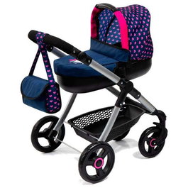 Stule Poussette pour Poupée Bleu Marine, Dimensions 86 x 79 x 42 cm, Poussette de Poupée - Âge Recommandé : 3 ans