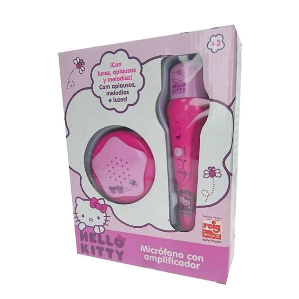 Reig Microphone à main avec amplificateur et rythmes Hello Kitty - Jouet musical électronique pour enfants dès 3 ans avec lumières