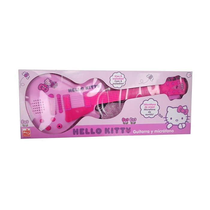 Guitare pour Enfant Hello Kitty Électronique Microphone Rose Guitare pour Enfant Hello Kitty Électronique Microphone Rose