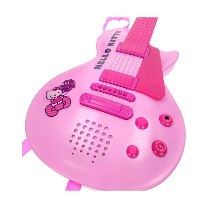 Guitare pour Enfant Hello Kitty Électronique Microphone Rose Guitare pour Enfant Hello Kitty Électronique Microphone Rose