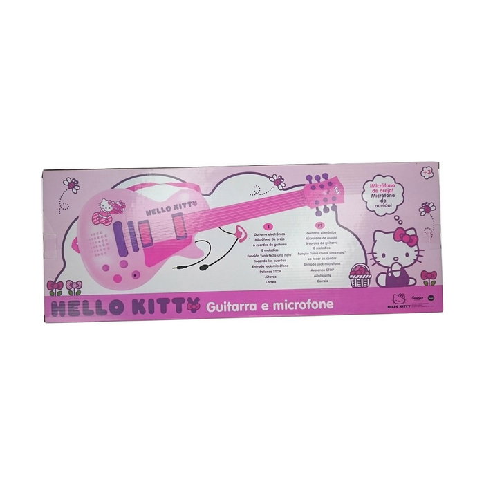 Guitare pour Enfant Hello Kitty Électronique Microphone Rose Guitare pour Enfant Hello Kitty Électronique Microphone Rose