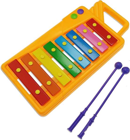 Reig - Set d'instruments de musique pour enfants: Xylophone, Tambour, Saxophone et Maracas, Jouet éducatif à partir de 3 ans