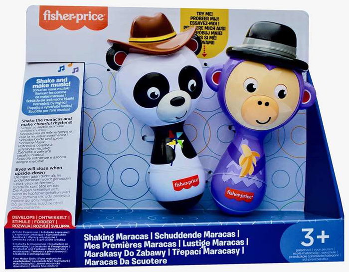 Fisher-Price Maracas pour enfant à partir de 3 ans avec son et lumière, matériau plastique, nécessite 2 piles LR3 incluses