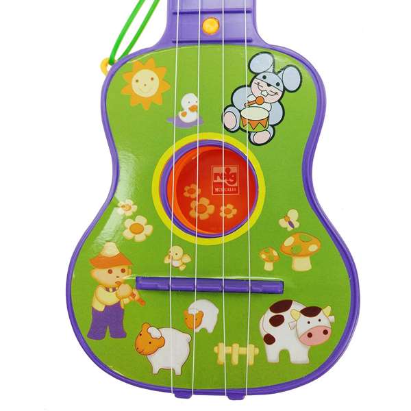 Reig Guitare pour enfant 4 cordes avec sac de transport, instrument de musique jouet pour 3 ans et plus, dimensions 36x15x4 cm
