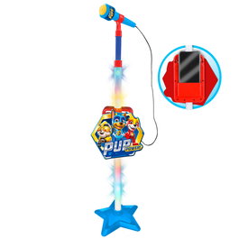 REIG Microphone sur pied réglable avec amplificateur, connexion MP3, effets sonores et lumières, licence PAW PATROL, pour enfants 3 ans et plus