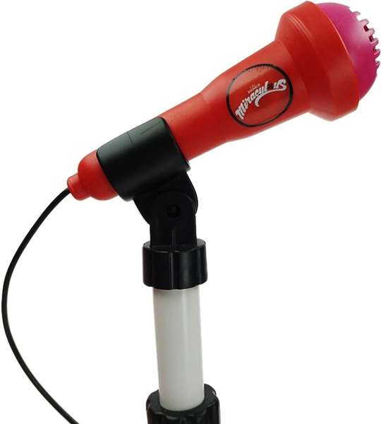 Reig Microphone de pie avec amplificateur et guitare Lady Bug - Micro pour enfant avec pied - Set musical jouet