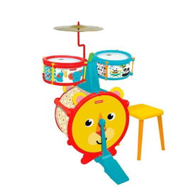Fisher Price - Batterie d'éveil musical enfant avec tabouret - 55x38x36 cm - Jouet d'éveil pour enfants à partir de 3 ans