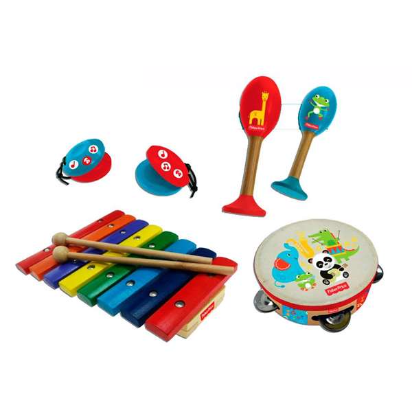 Fisher-Price Set Musical 4 Instruments pour Enfants, à partir de 3 ans, Fonctionne avec Piles (Non Incluses)