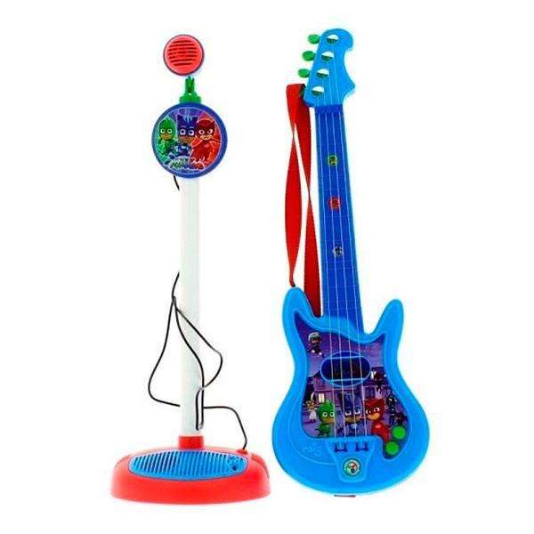 Reig - Guitare et micro sur pied PJ Masks avec amplificateur pour enfants, hauteur réglable, jouet musical en plastique, à partir de 3 ans