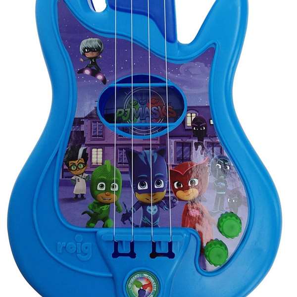 Reig - Guitare et micro sur pied PJ Masks avec amplificateur pour enfants, hauteur réglable, jouet musical en plastique, à partir de 3 ans