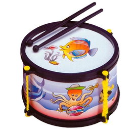Reig Tambour "Poissons" en plastique avec sac et languette - Jouet pour enfants à partir de 3 ans