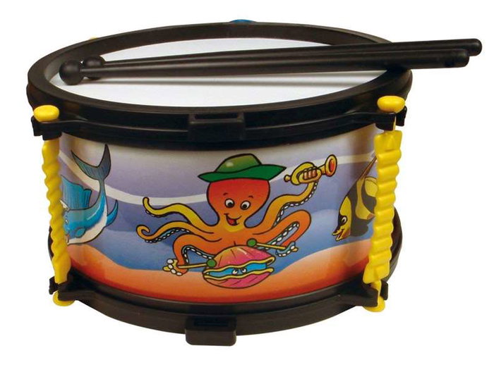 Reig Tambour "Poissons" en plastique avec sac et languette - Jouet pour enfants à partir de 3 ans