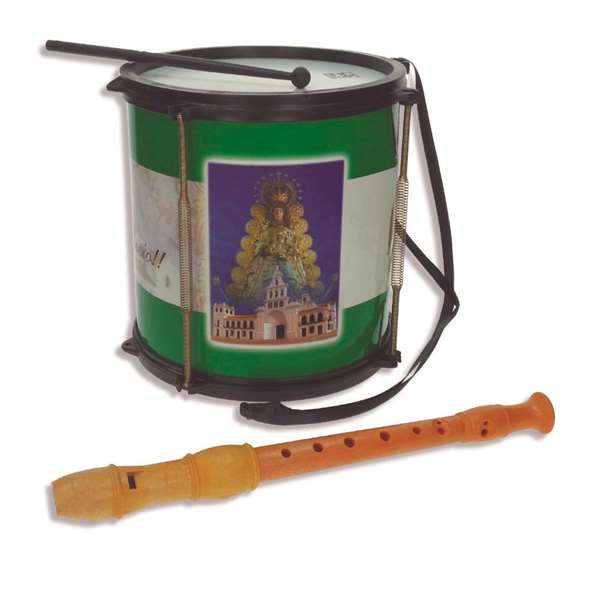 Reig Tambor "Rociero" avec flûte - Tambour jouet sans piles et sans lumières pour enfants à partir de 3 ans - Lot de 8 pièces Reig Tambor "Rociero" avec flûte - Tambour jouet sans piles et sans lumières pour enfants à partir de 3 ans - Lot de 8 pièces