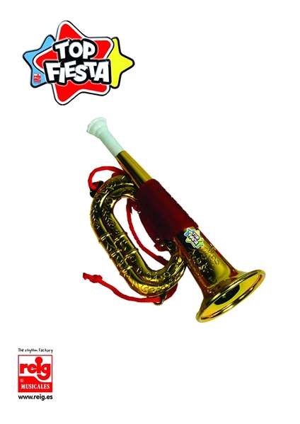 Reig Cornet en plastique doré de 22 cm - Jouet pour enfants à partir de 3 ans Reig Cornet en plastique doré de 22 cm - Jouet pour enfants à partir de 3 ans