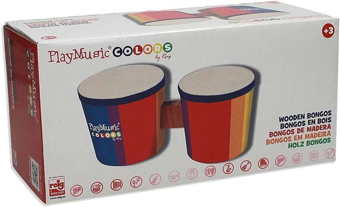 Reig - Bongos en Bois, Instrument de Musique pour Enfants à partir de 3 Ans, en Plastique, Éducatif, Sans Piles (8 Pièces dans la Boîte)