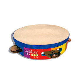 Reig Pandereta tambourin de bois peint avec 4 paires de cymbales pour enfants à partir de 3 ans