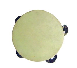 Reig Pandereta en bois, 14 cm de diamètre avec 4 plateaux, instrument de percussion pour enfant à partir de 3 ans