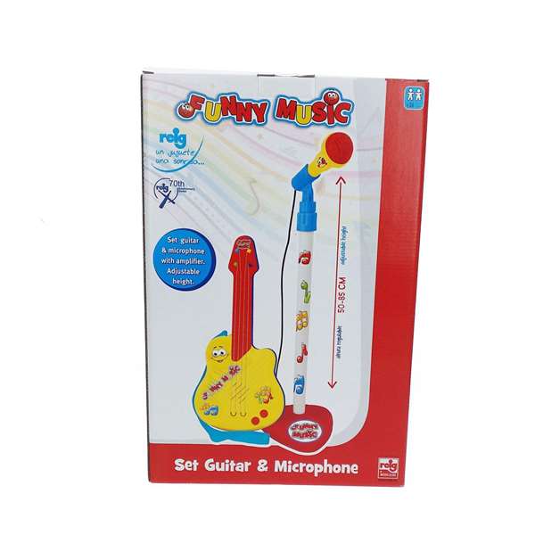 Reig Set de Guitare et Micro pour Enfants, Jouet Musical en Plastique, Nécessite 4 Piles LR6, Âge Minimum 3 Ans