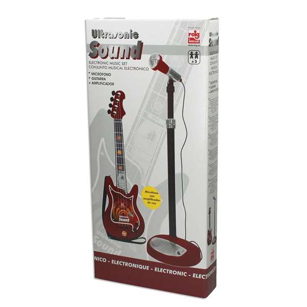 Reig Guitare et micro jouet métallisés enfant "Ultrasonic" - Jouet musical, plastique, pour enfants de 4 ans et plus, nécessite 4 piles LR6 (non incluses)