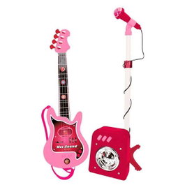 Reig Ensemble "Flash" Micro Bafleguitar, Guitare Électrique Lumineuse avec Sons pour Enfant Fille, 4 ans et plus, Piles LR6 Non Incluses