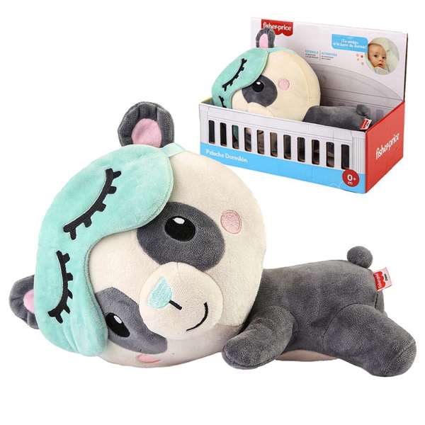 Fisher-Price Peluche Ours Panda Dormeur en Peluche Doux, 30 cm, Jouet pour Nouveau-né