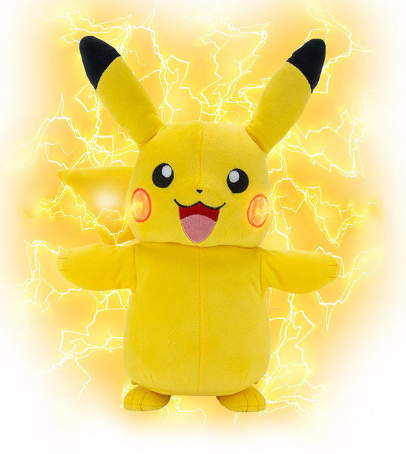Jazwares Peluche Pokémon Pikachu Électronique 28 cm avec Sons Lumières et Mouvements