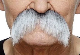 My Other Me - Moustache blanche taille unique - Déguisement / Accessoire en Multicolor - Version multilingue (Espagnol, Français, Anglais)