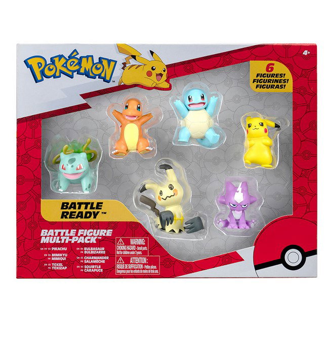 Jazwares Figurines Pokémon Multipack 6 – Set de 6 Personnages de Kanto dont Pikachu, Salamèche, Bulbizarre, Carapuce, Mimiqui et Toxizap Jazwares Figurines Pokémon Multipack 6 – Set de 6 Personnages de Kanto dont Pikachu, Salamèche, Bulbizarre, Carapuce, Mimiqui et Toxizap