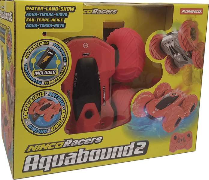 Ninco Aquabound 2 - Voiture télécommandée amphibie réversible avec lumières LED pour figures 360°, 24 x 24 x 12 cm Ninco Aquabound 2 - Voiture télécommandée amphibie réversible avec lumières LED pour figures 360°, 24 x 24 x 12 cm