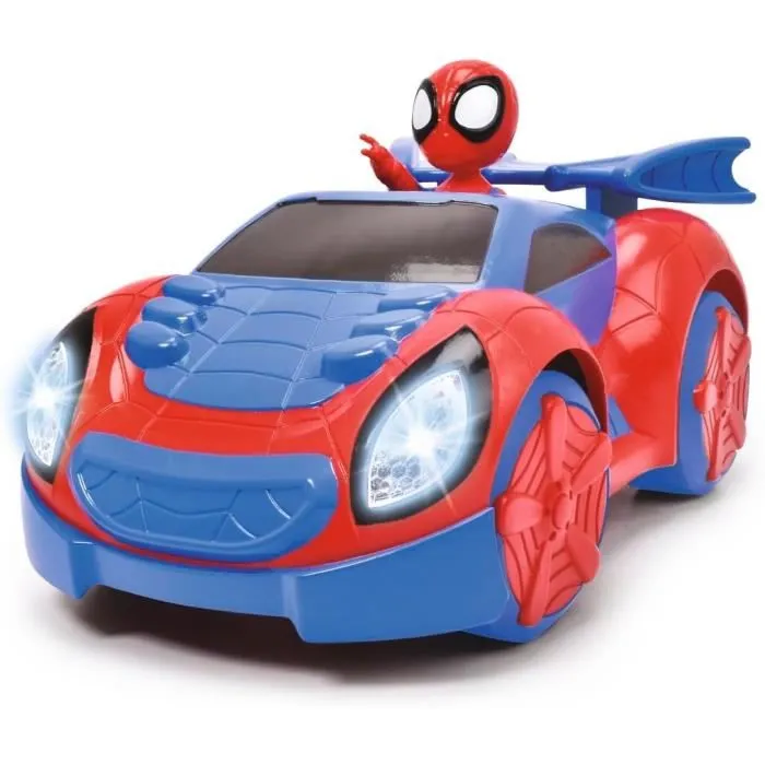 Smoby Voiture Radiocommandée Spidey 27 MHz - 17 cm avec Figurine Spidey - Jouet pour Enfant dès 3 ans