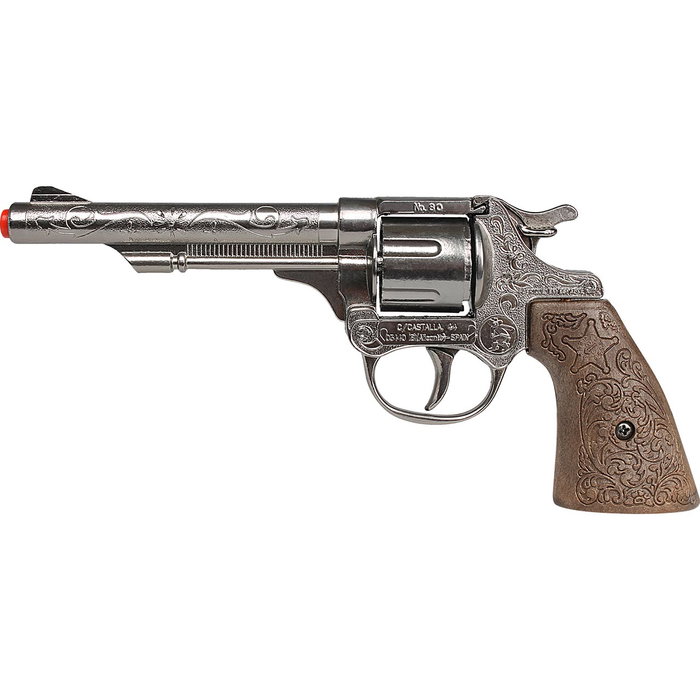Gonher Revolver Cow-boy Argenté 8 Tirs
