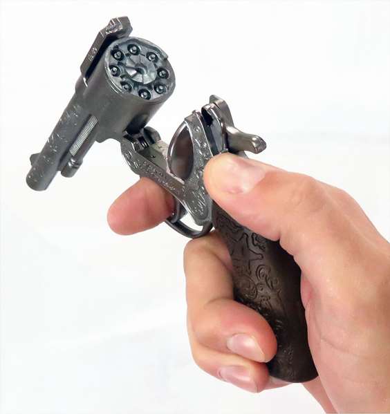 Gonher Revolver 8 Tiros - Pistolet jouet pour enfants à 8 coups, couleur argenté - Dimensions 22x5x3,5 cm
