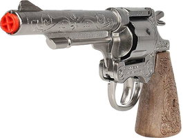 Gonher Revolver 8 Tiros - Pistolet jouet pour enfants à 8 coups, couleur argenté - Dimensions 22x5x3,5 cm