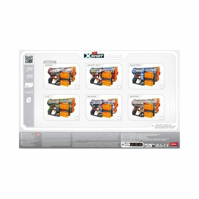 Zuru X-SHOT Dread Lanceur de fléchettes à canons rotatifs doubles