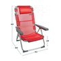 Chaise de Plage Aktive Rouge 48 x 60 x 90 cm